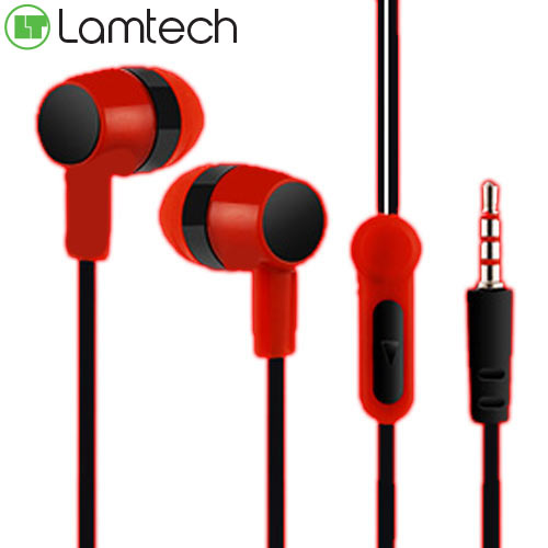 LAMTECH HANDSFREE WITH MIC 3,5MM JACK RED