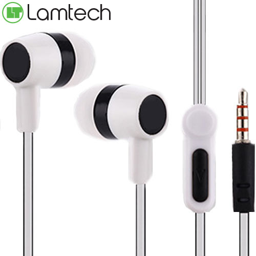 LAMTECH HANDSFREE WITH MIC 3,5MM JACK WHITE