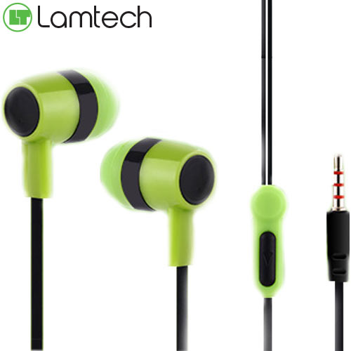 LAMTECH HANDSFREE WITH MIC 3,5MM JACK GREEN