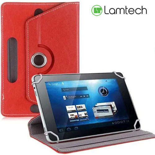 LAMTECH RED UNIVERSAL 10.1'-10.4' TABLET CASE WITH 360 ROTATION