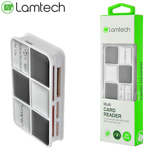 LAMTECH MULTI CARD READER BLACK SILVER