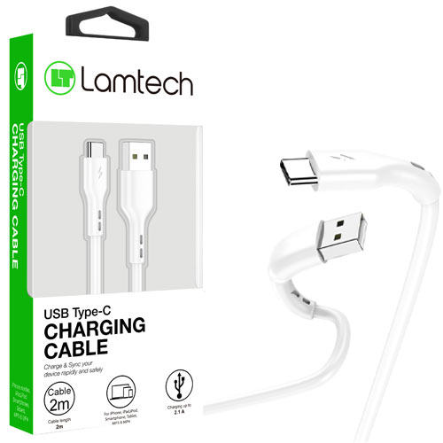 LAMTECH DATACABLE TYPE C 2M WHITE