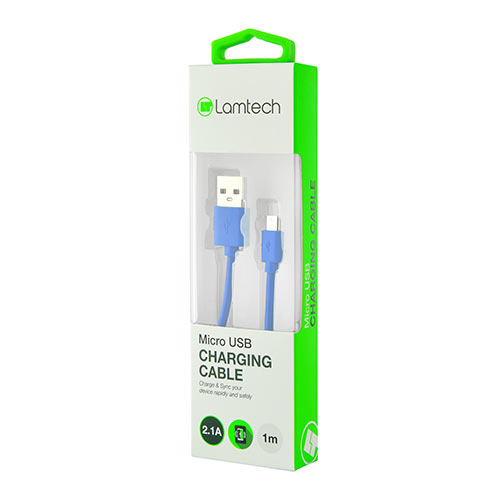 LAMTECH DATACABLE MICRO USB 1m BLUE