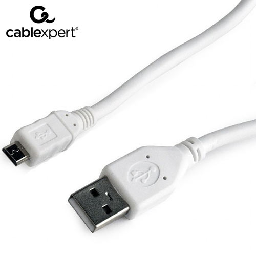 CABLEXPERT MICRO USB CABLE WHITE COLOR 1M