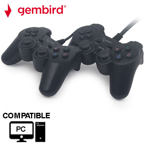 GEMBIRD DOUBLE DUAL USB 2.0 VIBRATION GAMEPAD FOR PC