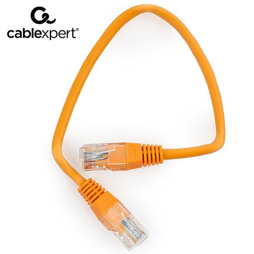 CABLEXPERT CAT5e UTP PATCH CORD ORANGE 0,25M