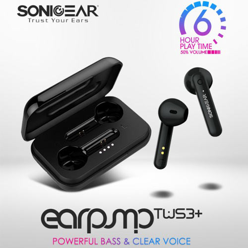 SONIC GEAR TWS EARPUMP 3+ BLACK