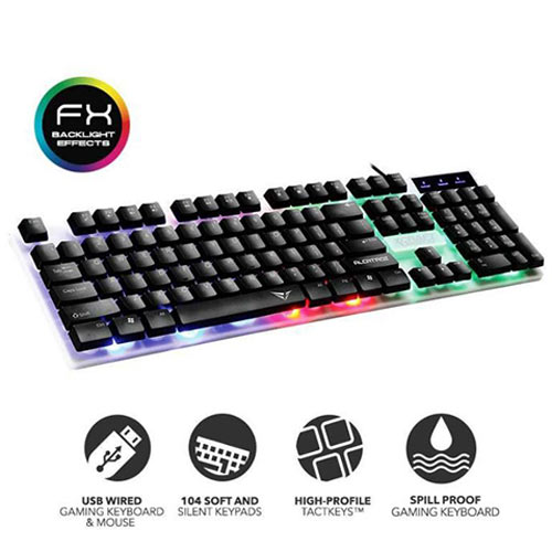 ALCATROZ SPILL PROOF GAMING KEYBOARD WITH BACKLIGHT EFFECTS