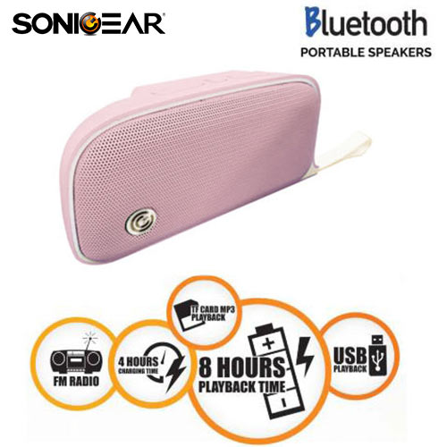 SONIC GEAR BLUETOOTH 4.2 PORTABLE SPEAKER MOBY PEACH