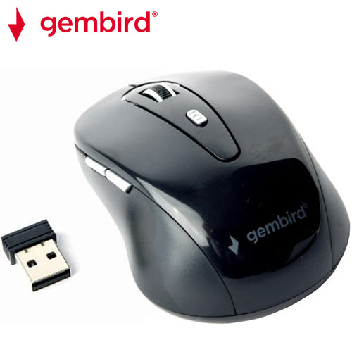 GEMBIRD WIRELESS OPTICAL MOUSE 6 BUTTONS BLACK