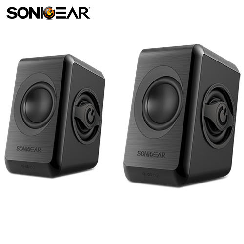 SONIC GEARS USB POWERED QUAD BASS SPEAKERS 2,0 BLACK COOL GREΥ