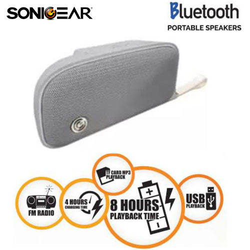 SONIC GEAR BLUETOOTH 4.2 PORTABLE SPEAKER MOBY LIGHT GREY