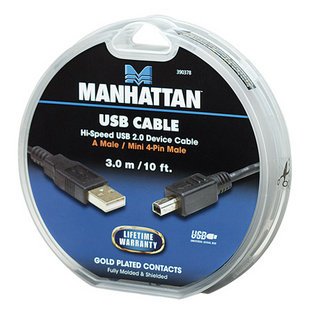 390378 . Manhattan καλώδιο USB A σε Mini-USB 4pin M/M 3m