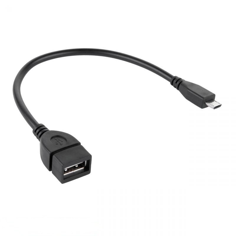 DM-2908 . Καλώδιο OTG USB - microUSB 20cm Μαύρο Cabletech