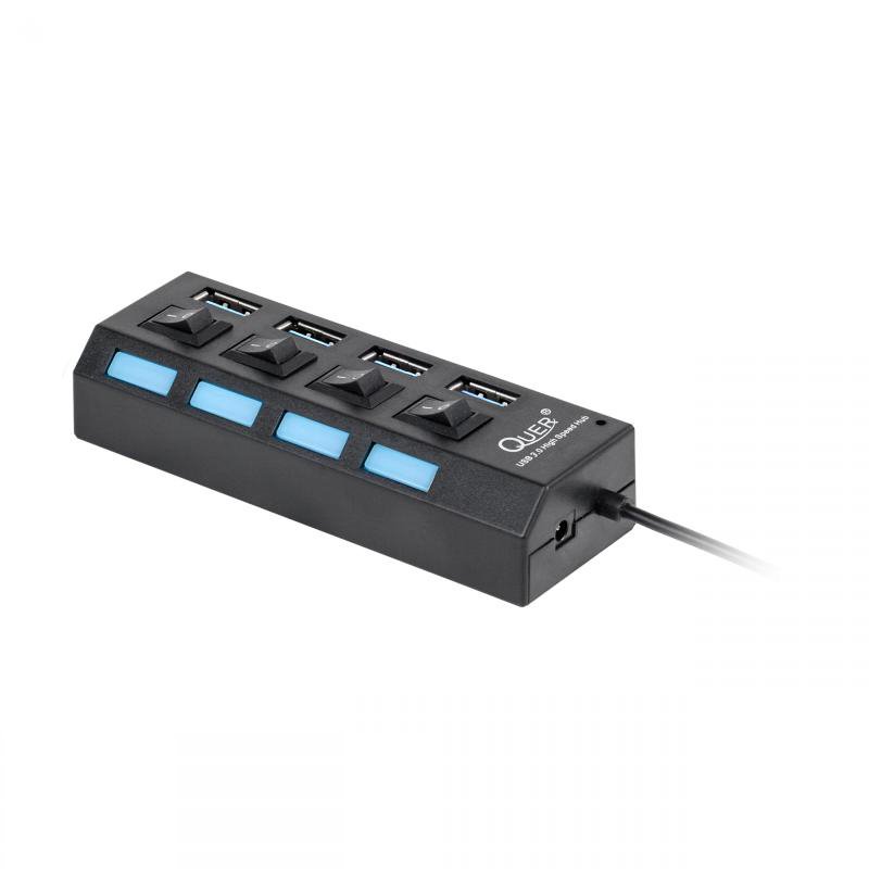 KOM0940 . USB 3.0 Hub 4 Ports με Διακόπτη REBEL