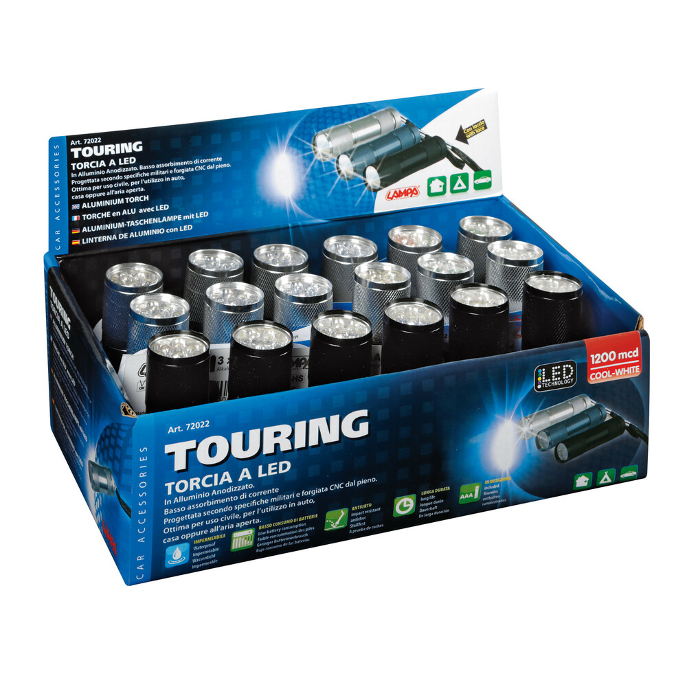 L7202.2D ΦΑΚΟΣ TOURING 9 LED - 1200 MCD - 90 Χ 26 mm (ΑΔΙΑΒΡΟΧΟΣ/ΑΛΟΥΜΙΝΙΟΥ) LAMPA - ΚΟΥΤΙ 18 ΤΕΜ