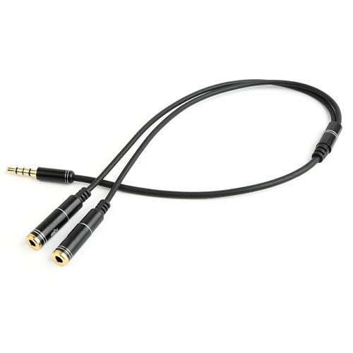 CABLEXPERT 3,5mm AUDIO + MICROPHONE ADAPTER CABLE 0,2m METAL CONNECTORS