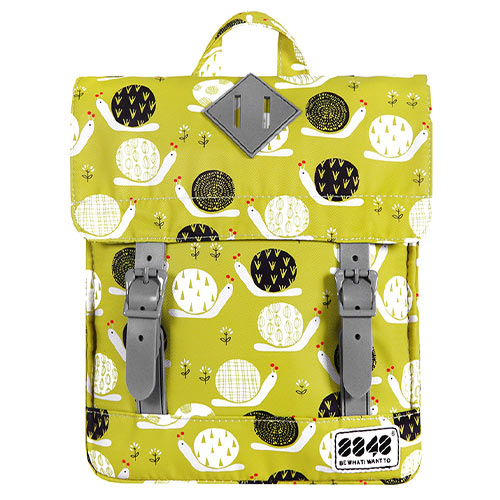 8848 BACKPACK FOR CHILDREN WITH SNAILS PRINT YELLOW