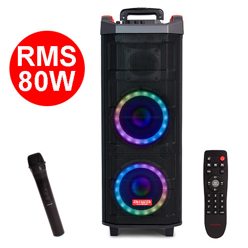 AIWA PORTABLE TWS TROLLEY PARTY SPEAKER RGB LIGHTING RMS 80W