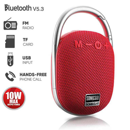 SONIC GEAR BT5.3 PORTABLE WIRELESS SPEAKER WITH FM RED