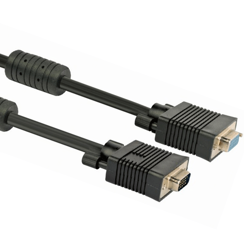 CABLEXPERT PREMIUM VGA-Ext.HD15M/HD15F DUAL-SHIELDED W/2*ferrite 3M CABLE BLACK