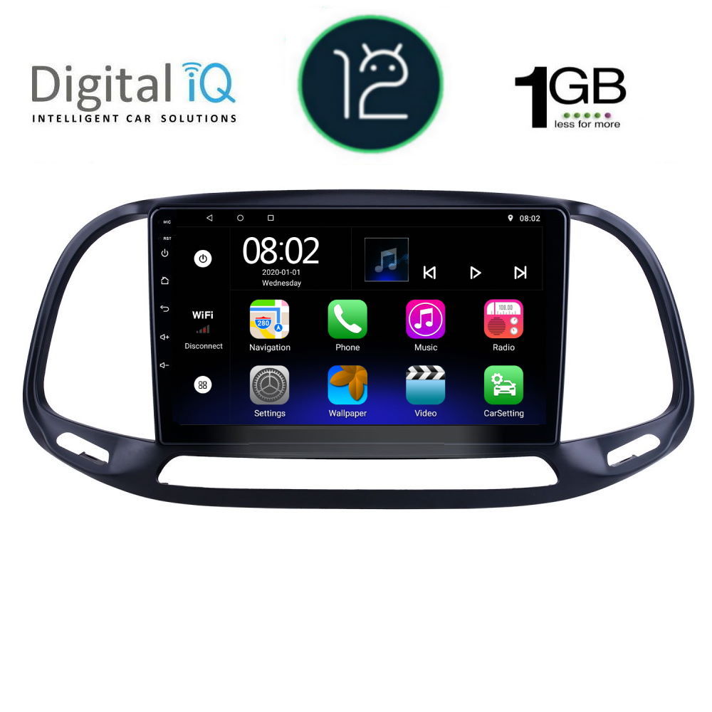 DIGITAL IQ RTA 1138_GPS (9inc) MULTEMDIA MULTIMEDIA TABLET OEM FIAT DOBLO – OPEL COMBO mod. 2015-2018