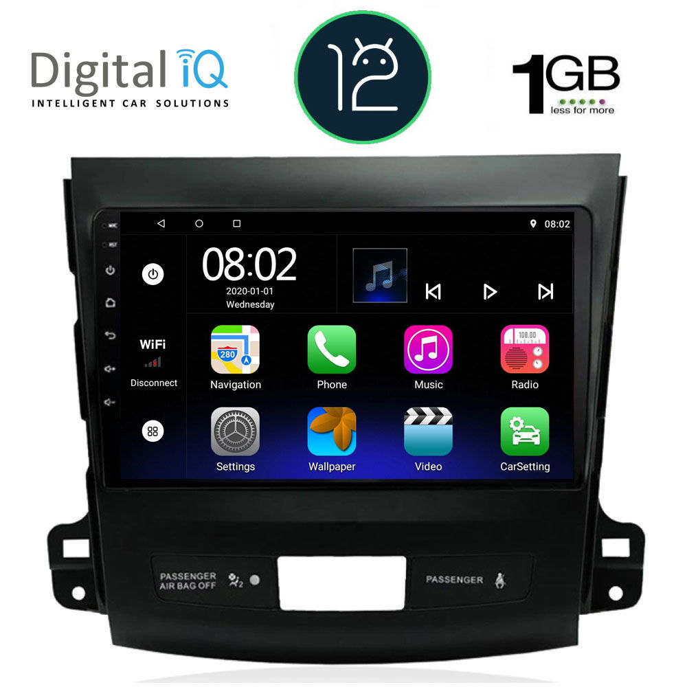 DIGITAL IQ RTB 1442_GPS (9inc) MULTIMEDIA TABLET OEM CITROEN C-CROSSER | MITSUBISHI OUTLANDER | PEUGEOT 4007 mod. 2006-2012