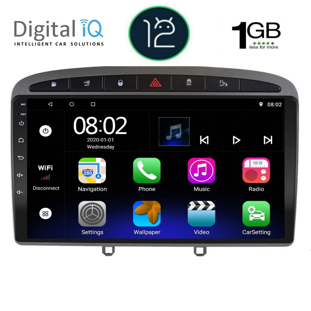 DIGITAL IQ RTB 1513_GPS (9inc) MULTIMEDIA TABLET OEM PEUGEOT 308 mod. 2007-2012