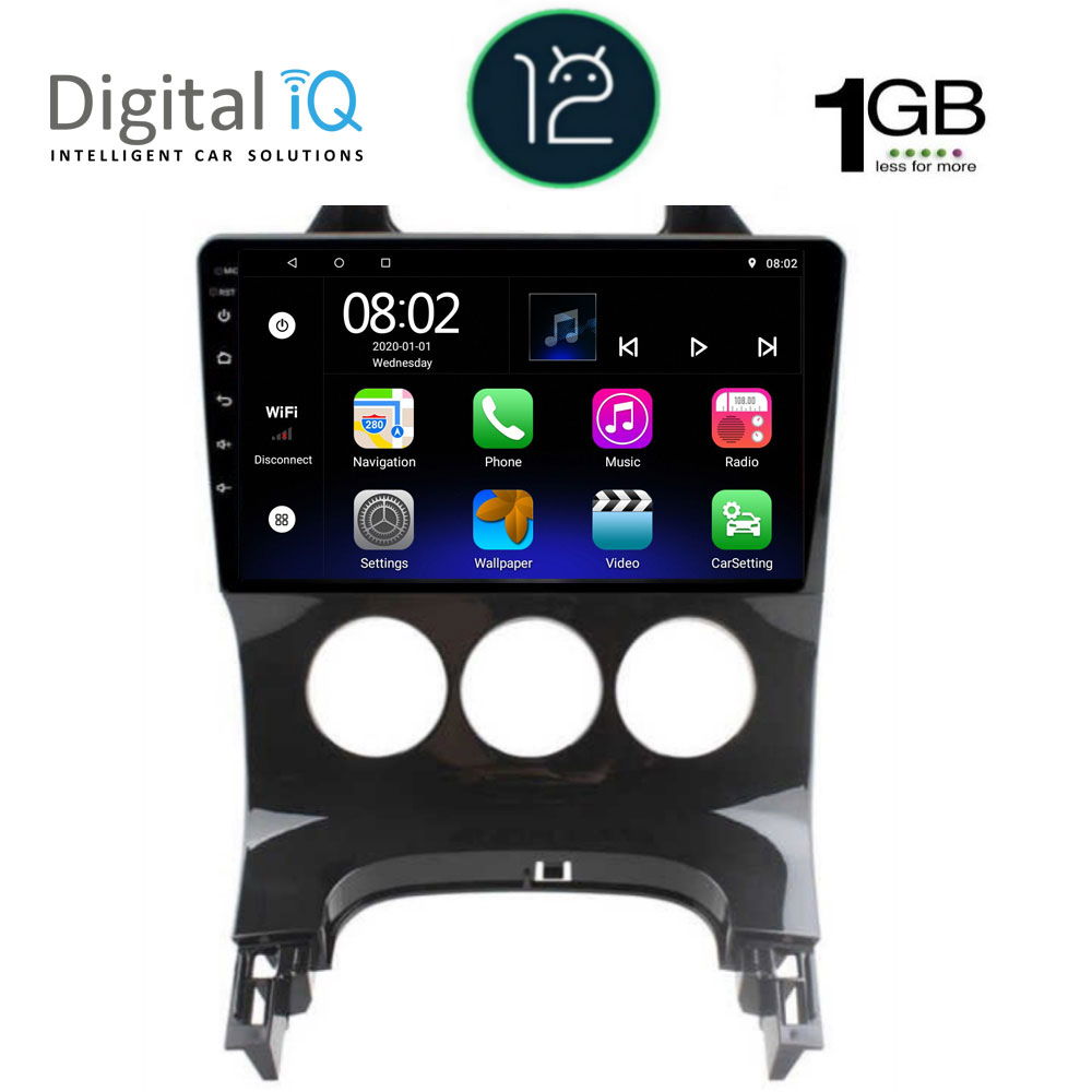 DIGITAL IQ RTB 1515_GPS A/C (9inc) MULTIMEDIA TABLET OEM PEUGEOT 3008 mod. 2008-2016 με A/C