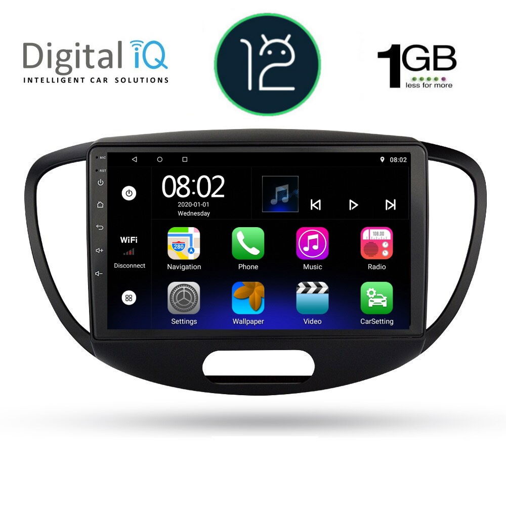 DIGITAL IQ RTB 1223_GPS (9inc) MULTIMEDIA TABLET OEM HYUNDAI i10 mod. 2008-2013