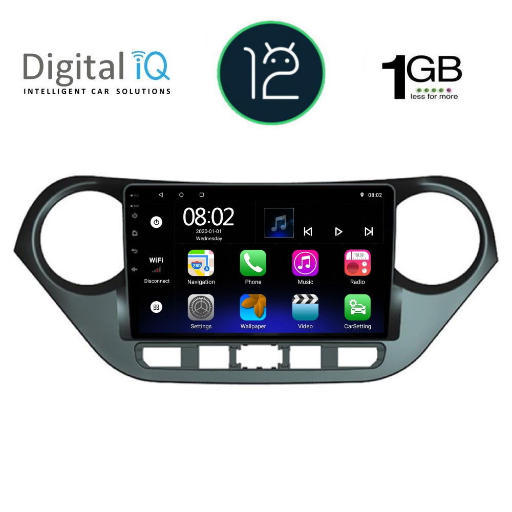 DIGITAL IQ RTB 1224_GPS (9inc) MULTIMEDIA TABLET OEM HYUNDAI i10 mod. 2014-2020