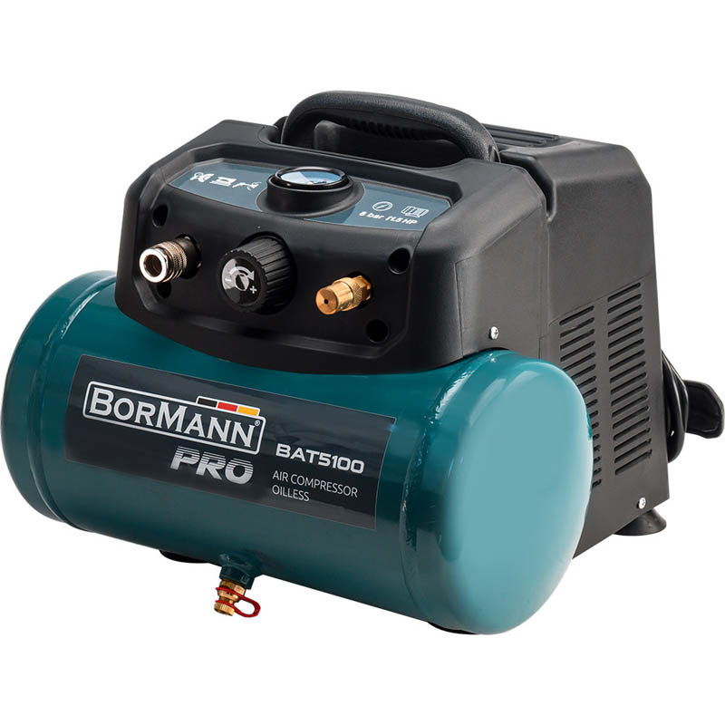 BORMANN Pro BAT5100 BORMANN Pro BAT5100 Αεροσυμπιεστής Oil-Less 1.5Hp/6Lt