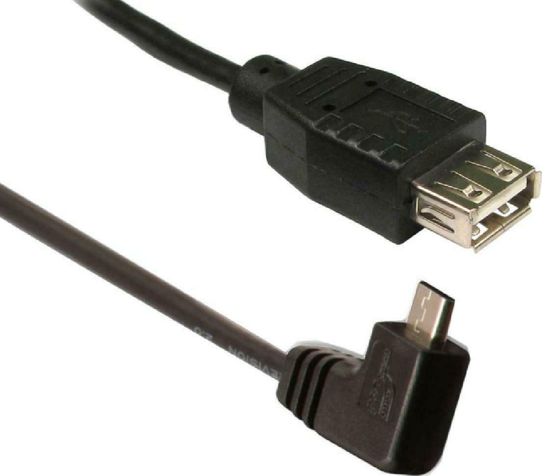 Powertech Angle (90°) USB 2.0 to micro USB Cable Μαύρο 1.5m (CAB-U026)