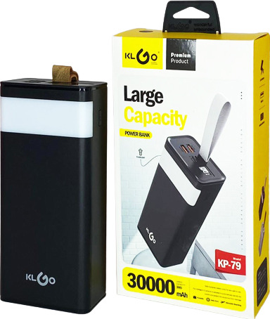KLGO KP-79 Power Bank 30000mAh με 2 Θύρες USB-A Μαύρο