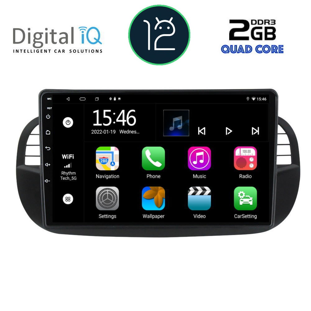 DIGITAL IQ RTB 2130_GPS (9inc) MULTIMEDIA TABLET OEM FIAT 500 mod. 2007-2015