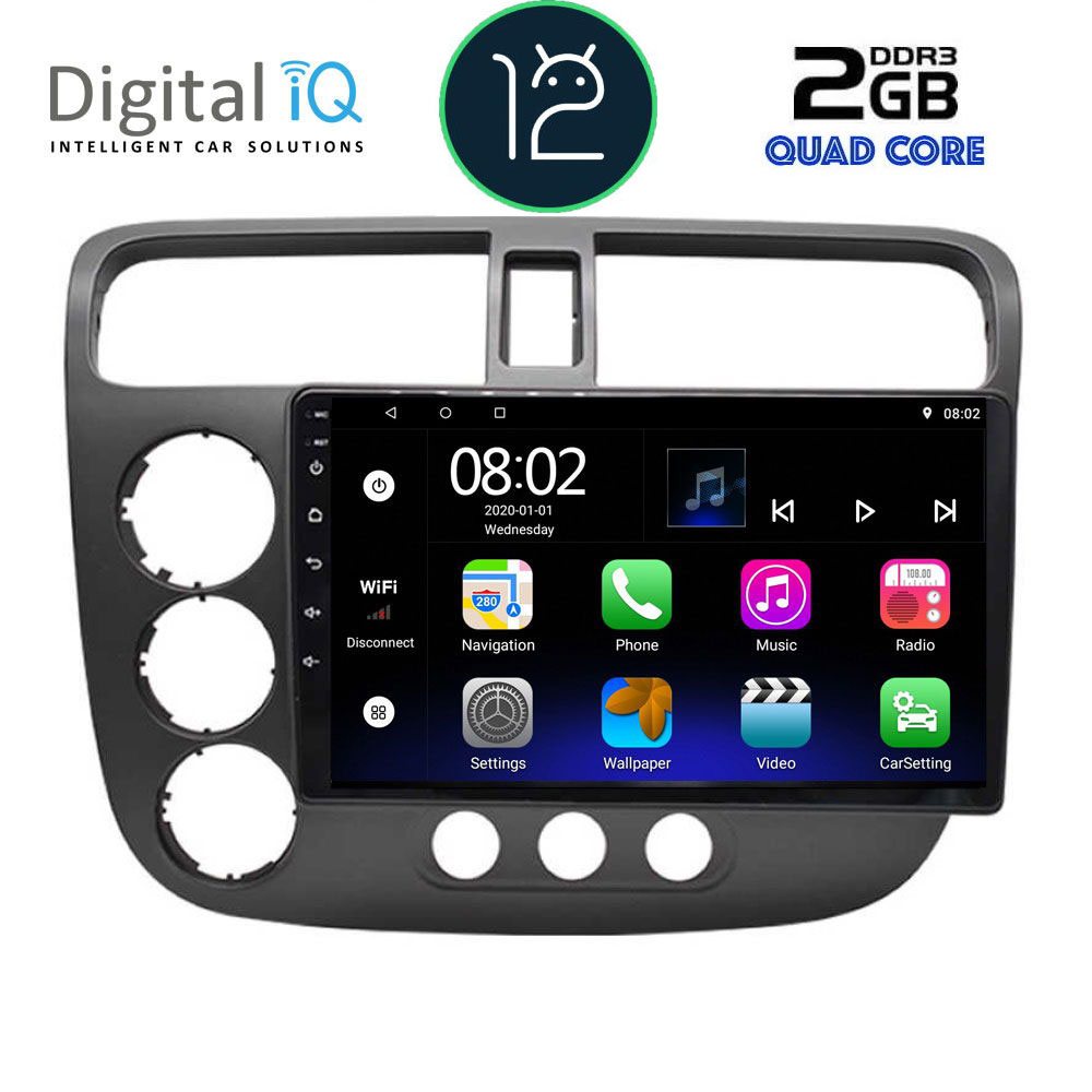 DIGITAL IQ RTB 2187_GPS (9inc) MULTIMEDIA TABLET OEM HONDA CIVIC 4D mod. 2001-2006