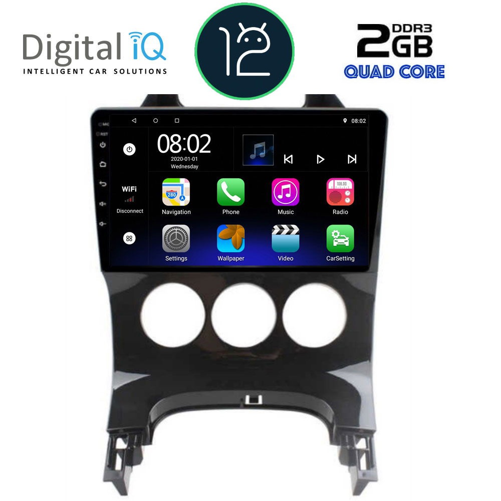 DIGITAL IQ RTB 2515_GPS A/C (9inc) MULTIMEDIA TABLET OEM PEUGEOT 3008 mod. 2008-2016 με A/C