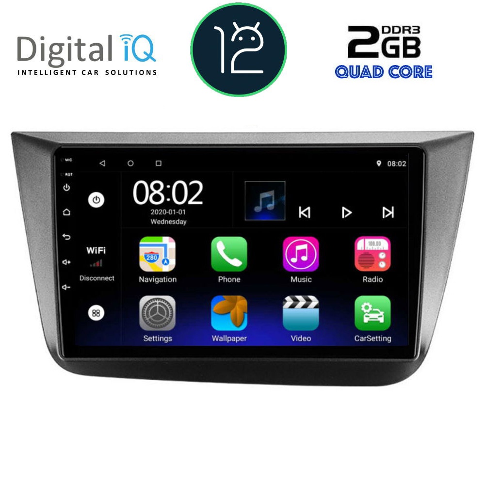 DIGITAL IQ RTB 2570_GPS (9inc) MULTIMEDIA TABLET OEM SEAT ALTEA mod. 2004-2015