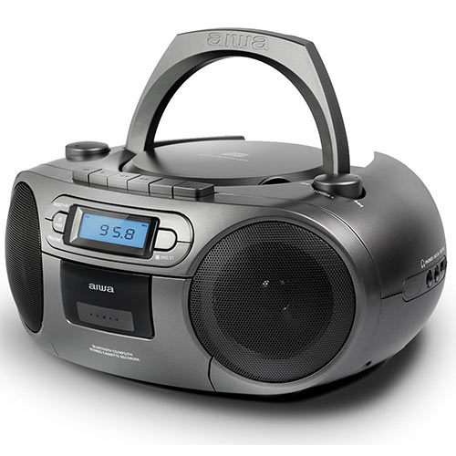 AIWA PORTABLE CD/MP3/USB/TAPE/BT WITH FM PLL RADIO GREY