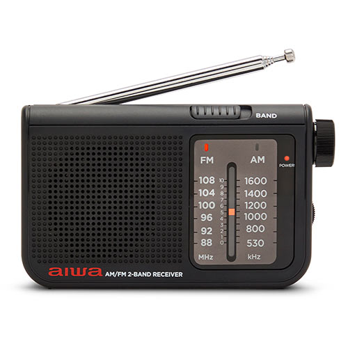 AIWA POCKET AM/FM RADIO WITH DUAL ANALOG TUNER BLACK