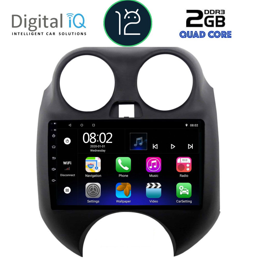 DIGITAL IQ RTB 2459_GPS (9inc) MULTIMEDIA TABLET OEM NISSAN MICRA mod. 2010-2014