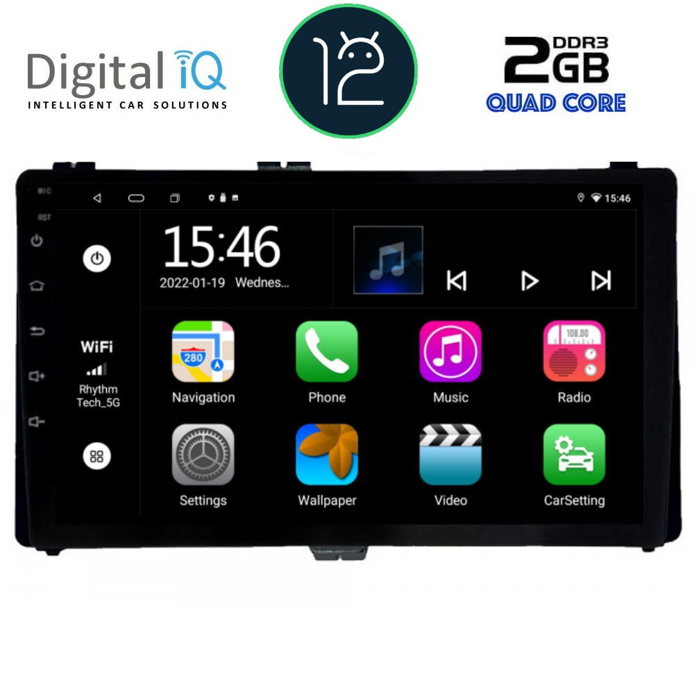 DIGITAL IQ RTB 2703_GPS (9inc) MULTIMEDIA TABLET OEM TOYOTA AURIS mod. 2015&gt; - COROLLA mod. 2017-2019