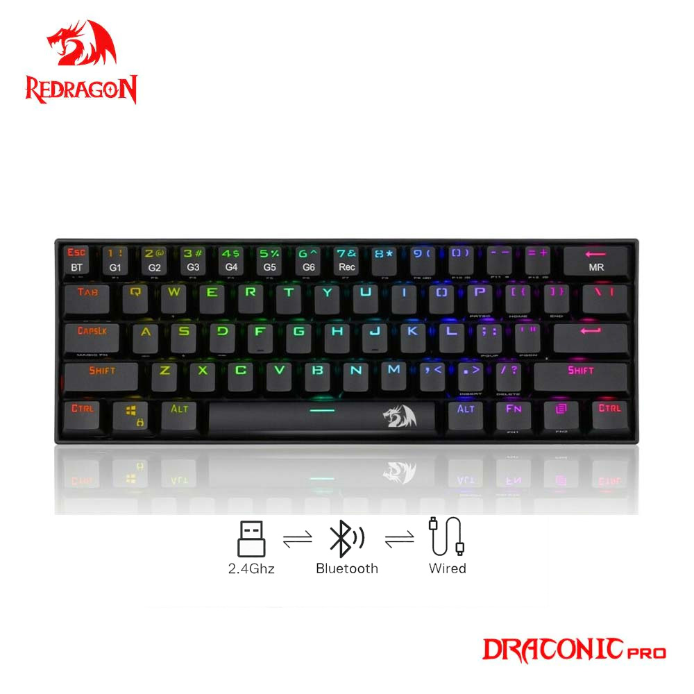 Gaming πληκτρολόγιο - Redragon K530 RGB Draconic Pro Black (Custom Brown)