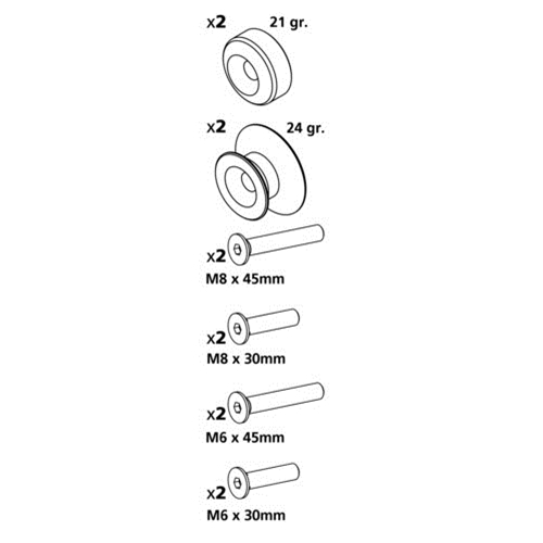 9033.4-LM ΒΙΔΕΣ ΣΤΗΡΙΞΗΣ ΠΕΤΑΛΟΥ 6/8mm ΓΚΡΙ