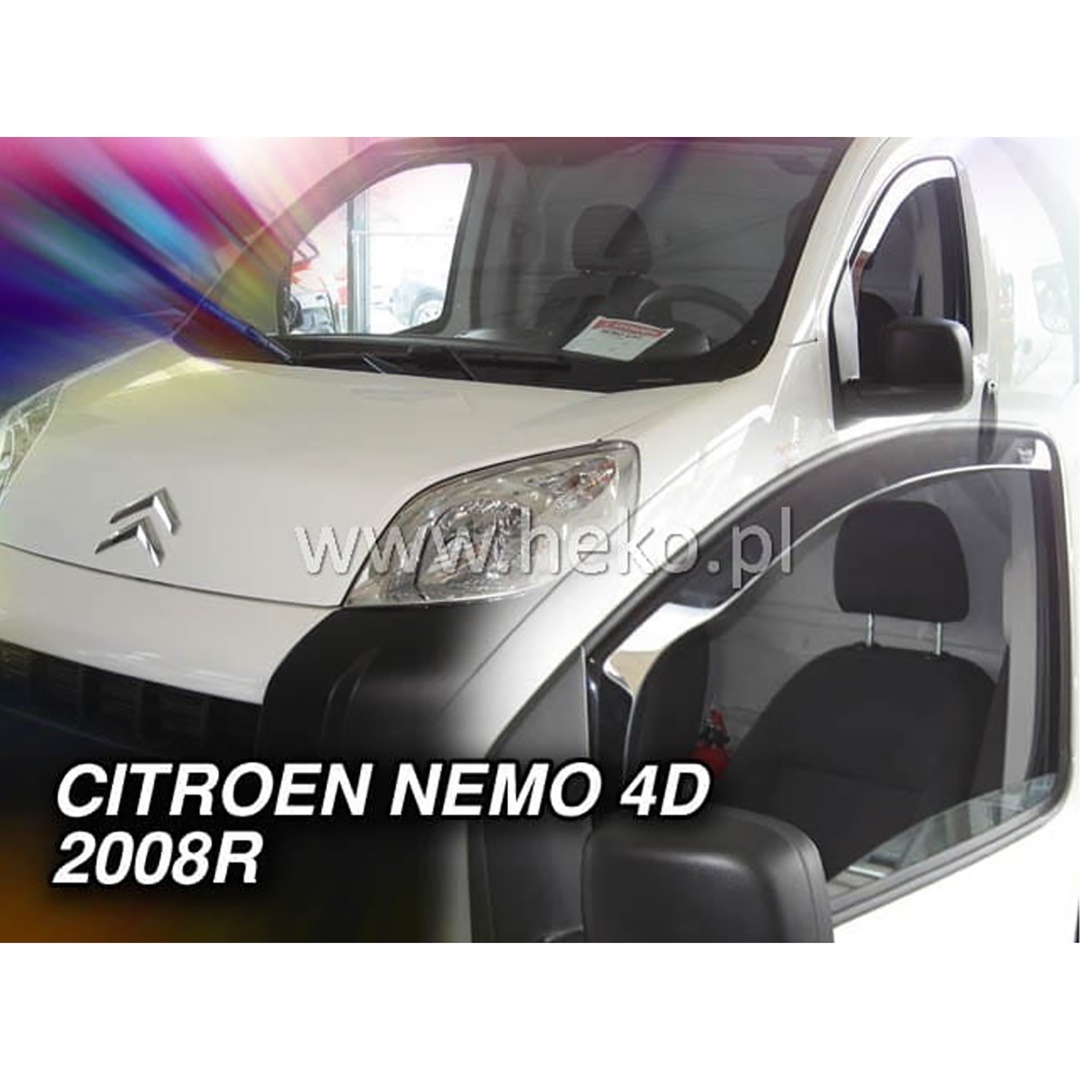 ΑΝΕΜ.15160/VAN ΑΝΕΜΟΘΡΑΥΣΤΕΣ ΓΙΑ FIAT FIORINO / QUBO 4D/5D 2008-2020 / PEUGEOT BIPPER / CITROEN NEMO ΖΕΥΓΑΡΙ VAN ΑΠΟ ΕΥΚΑΜΠΤΟ ΦΙΜΕ ΠΛΑΣΤΙΚΟ HEKO - 2 ΤΕΜ.