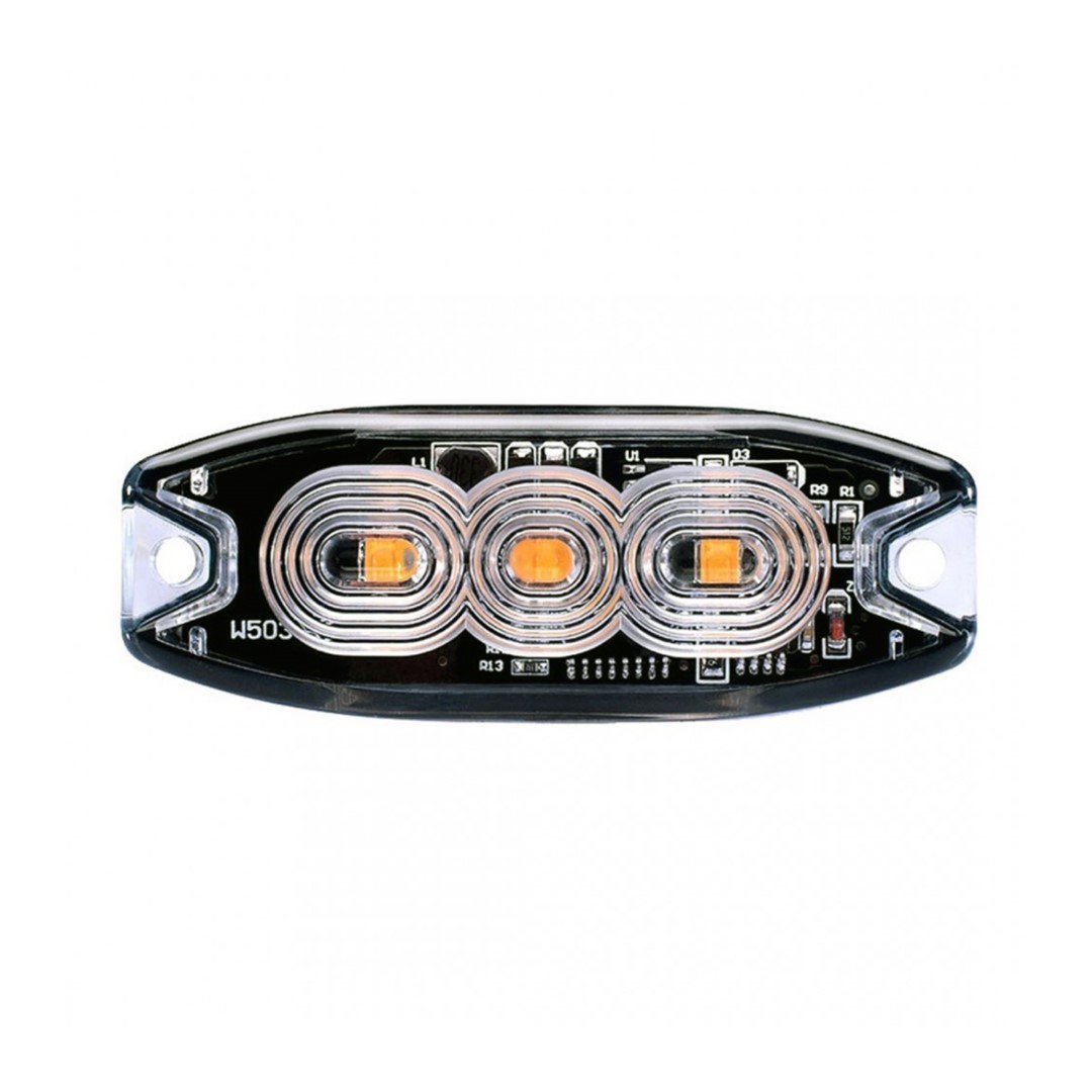 02297/AM ΣΤΡΟΜΠΟ 12/24V 8x3x0,9cm ΠΟΡΤΟΚΑΛΙ 3LED 9W (3x3W) R65 R10 AMiO - 1 ΤΕΜ.