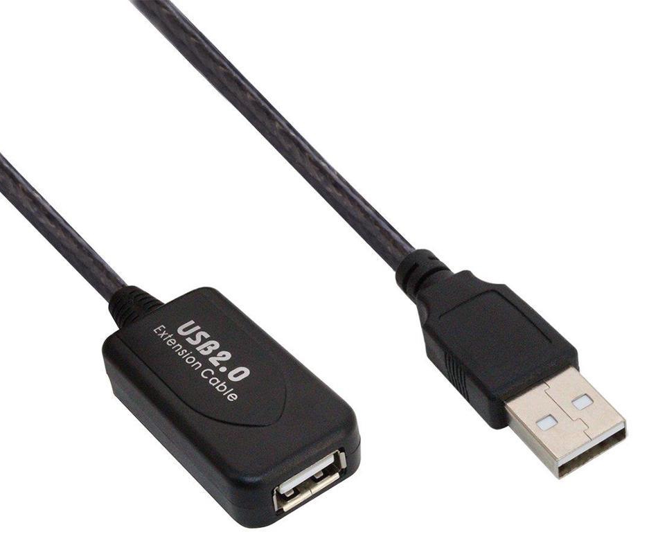 POWERTECH καλώδιο προέκτασης USB CAB-U056, ενισχυτής, 480Mbps 25m, μαύρο