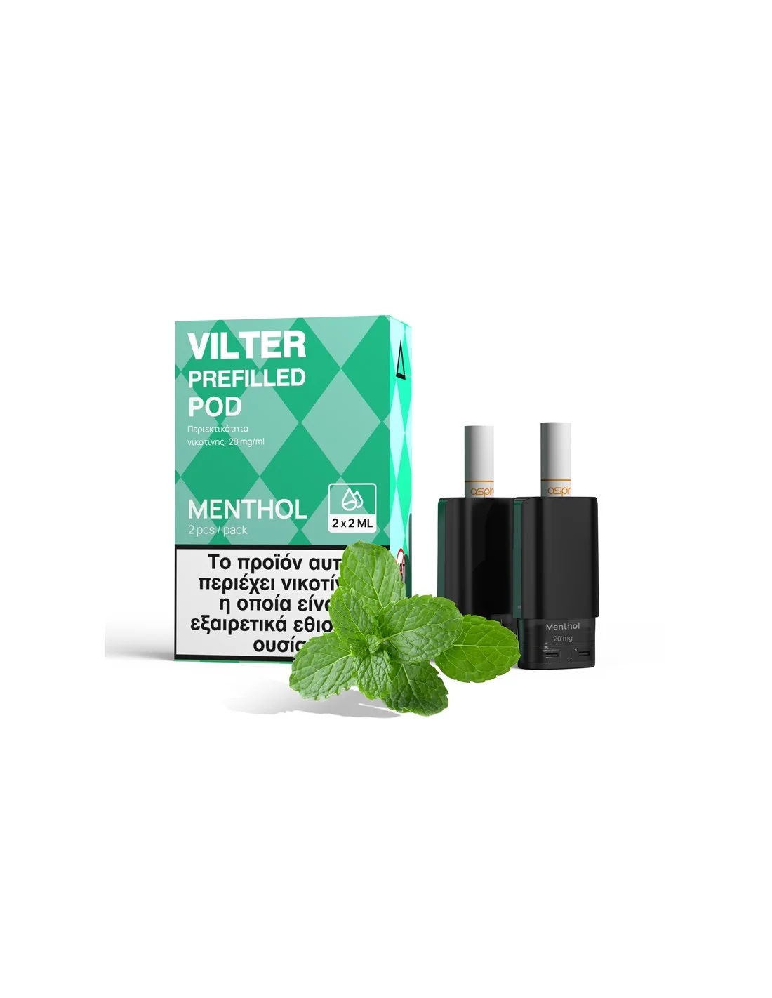 Aspire Vilter Menthol Prefilled Pod 2x2ml (PACK OF 2)