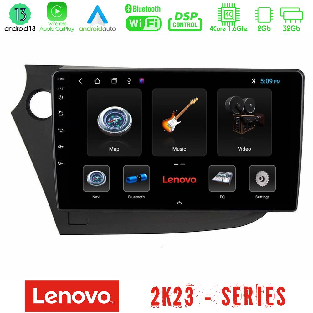 Lenovo car pad Honda Insight 2009-2015 4core Android 13 2+32gb Navigation Multimedia Tablet 9 u-len-Hd0821