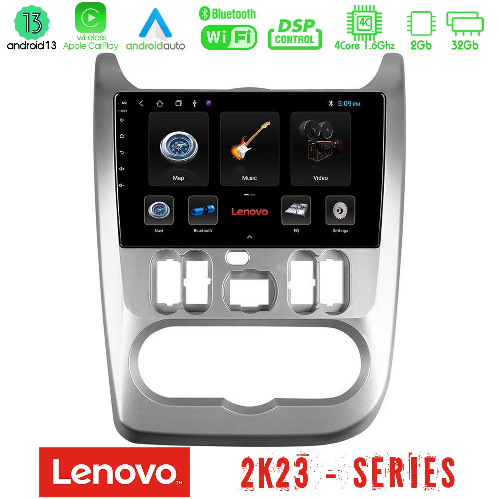 Lenovo car pad Dacia Duster/sandero/logan 4core Android 13 2+32gb Navigation Multimedia Tablet 9 u-len-Dc0766